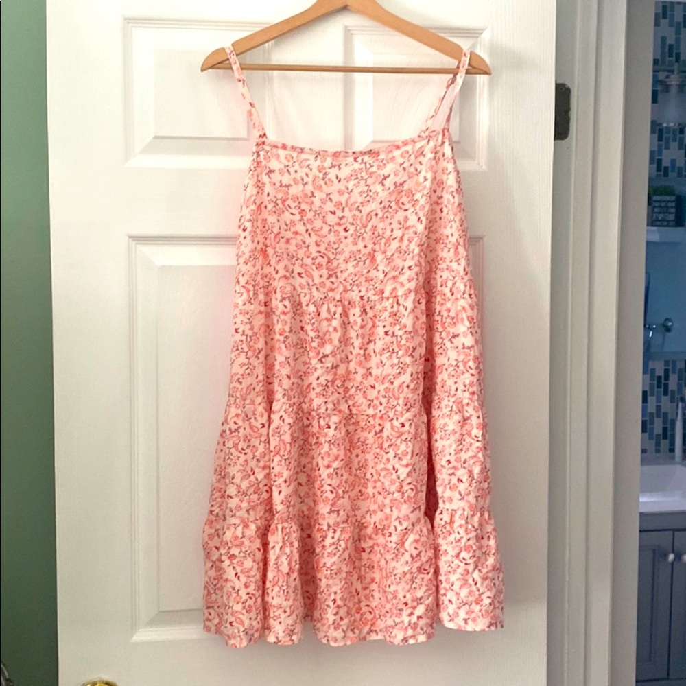 old navy pink/red paisley spaghetti strap dress